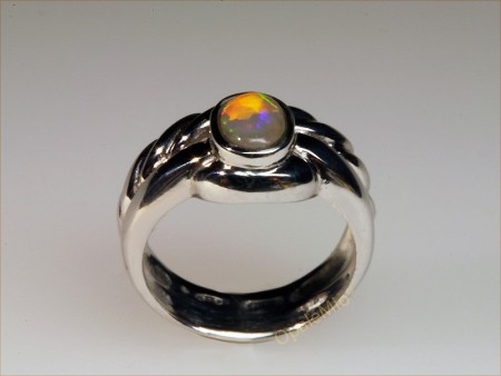 Dark opal silver Ring